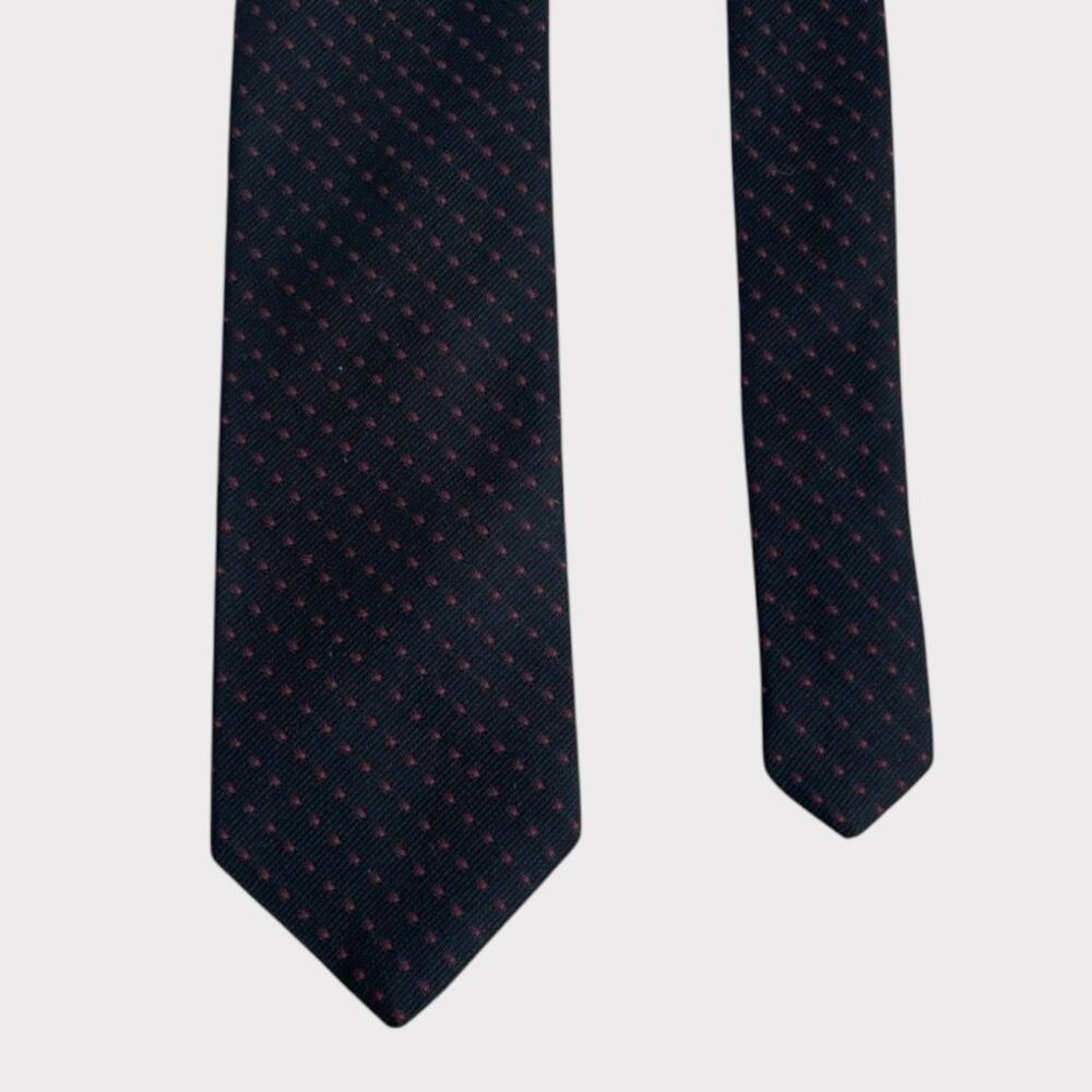 👛 3 for $15 Racine Vintage Black and Red Polka Dot Mens Neck Tie